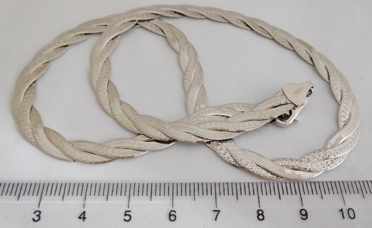 Klenoty Budín Stříbrný pletený masivní náramek - rhodiovaný 18cm 5,63gr 0304256