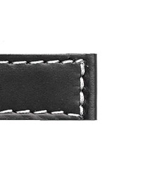 Kvalitní náhradní řemínek na hodinky Mavex H-5 B - černý, bíle prošívaný 26 mm