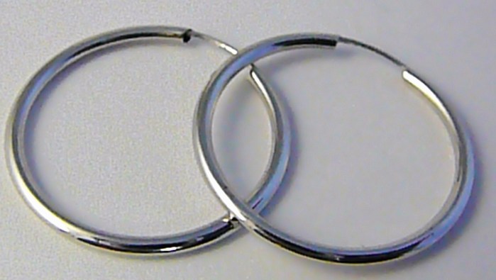 Klenoty Budín Dámské pevné zlaté kruhy z bílého zlata 2,6cm 585/0,66gr H757