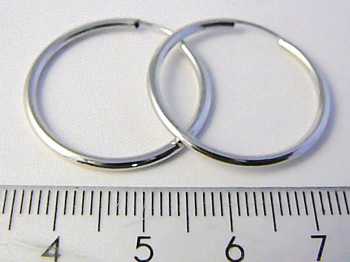 Klenoty Budín Dámské pevné zlaté kruhy z bílého zlata 2,6cm 585/0,66gr H757