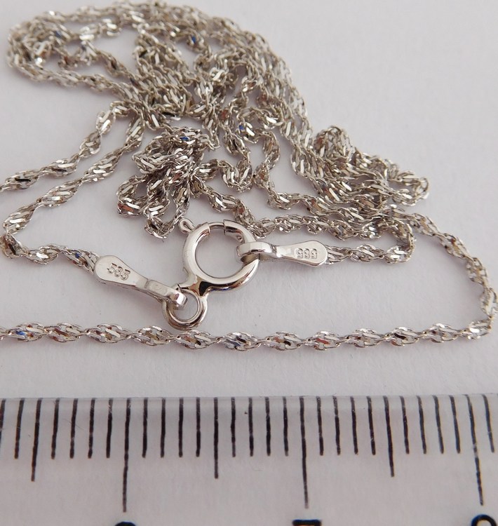 Klenoty Budín Dámský točený zlatý řetízek z bílého zlata 585/1,40gr 40cm HK6193