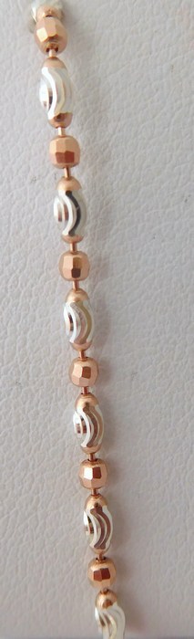 Klenoty Budín Moderní stříbrný náramek rhodiovaný s růžovým zlacením v délce 19 cm 0305272