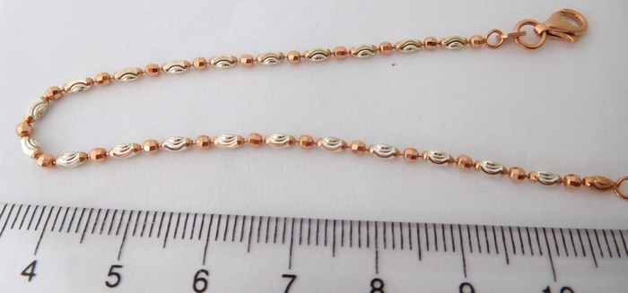 Klenoty Budín Moderní stříbrný náramek rhodiovaný s růžovým zlacením v délce 17 cm  0305272