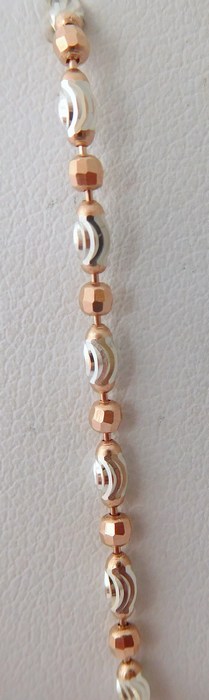 Moderní stříbrný řetízek rhodiovaný s růžovým zlacením v délce 42 cm/4,76 gr 0305273