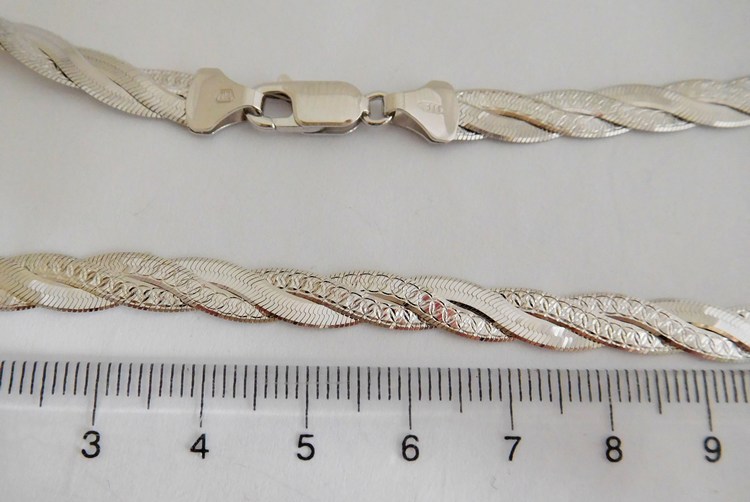 Klenoty Budín Stříbrný pletený masivní náramek - rhodiovaný 20cm 6,14gr 0304256
