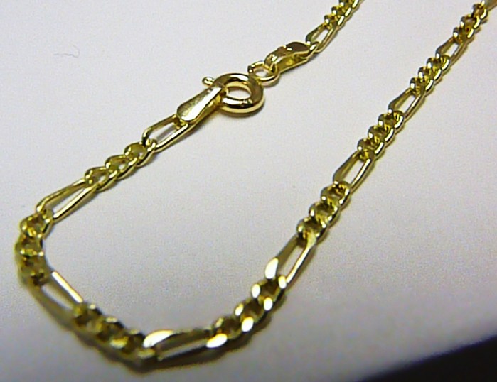 Klenoty Budín Pevný zlatý přívěskový řetízek - FIGARO 585/1,50gr 45cm HK6206