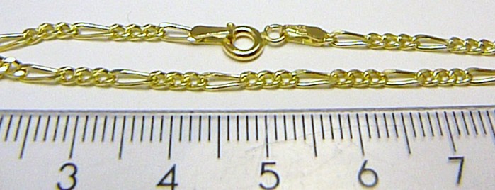 Klenoty Budín Pevný zlatý přívěskový řetízek - FIGARO 585/1,50gr 45cm HK6206