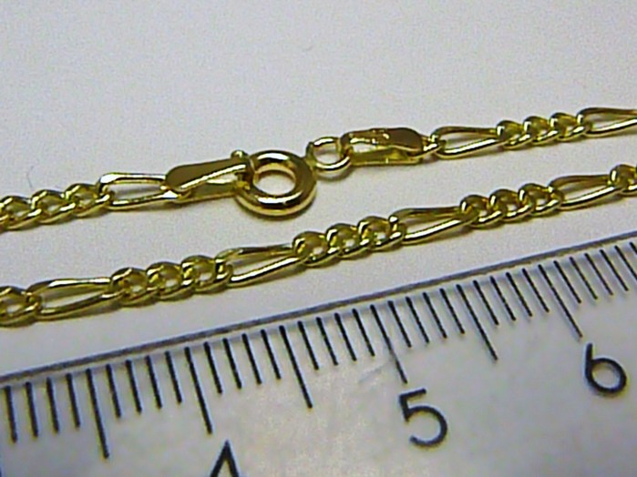 Klenoty Budín Pevný zlatý přívěskový řetízek - FIGARO 585/1,50gr 45cm HK6206