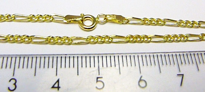 Klenoty Budín Pevný zlatý přívěskový řetízek - FIGARO 585/1,50gr 45cm HK6206