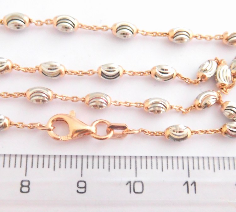 Klenoty Budín Stříbrný řetízek rhodiovaný s růžovým zlacením 45 cm 925/1000 5,56gr 030696700015