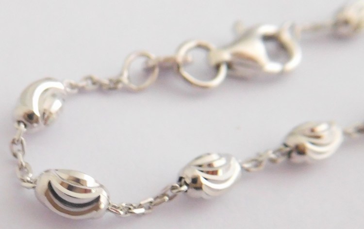 Klenoty Budín Stříbrný řetízek rhodiovaný s gravírováním 50cm 925/1000 6,08gr 030118200099