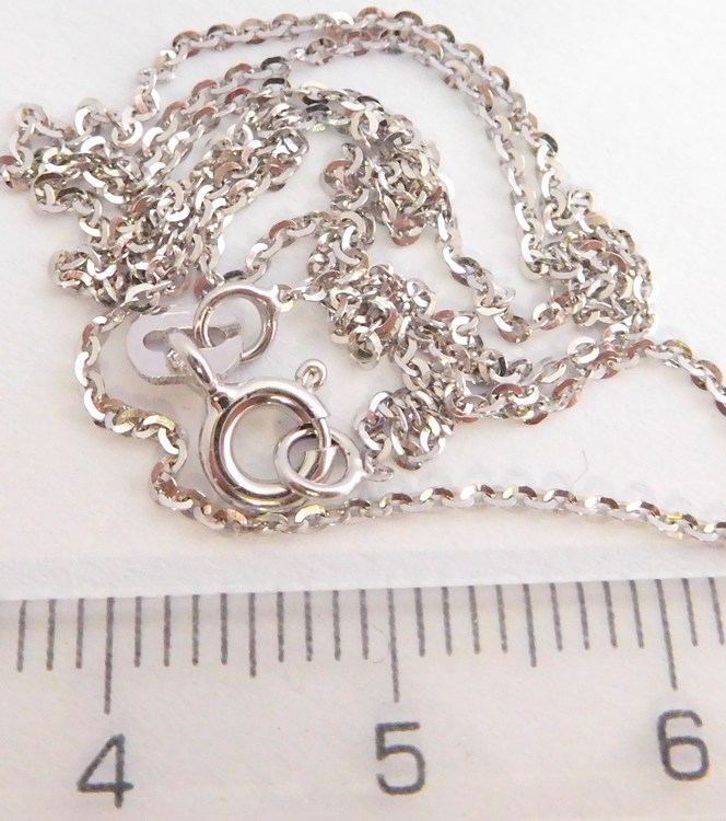 Klenoty Budín Zlatý přívěškový řetízek z bílého zlata ANKER 50cm 585/1,05gr HK6267