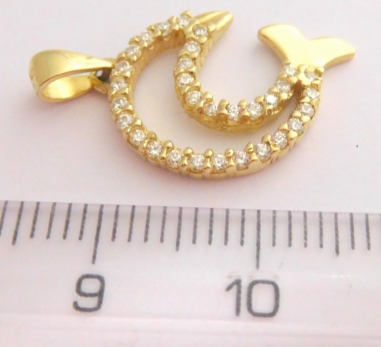 Klenoty Budín Zlatý přívěsek - zlatý delfín posetý zirkony 585/1,55gr HK3045