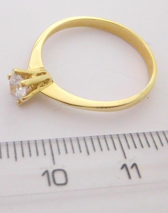 Klenoty Budín Zásnubní zlatý prsten s centrálním zirkonem 585/1,69gr vel. 56 HK1062