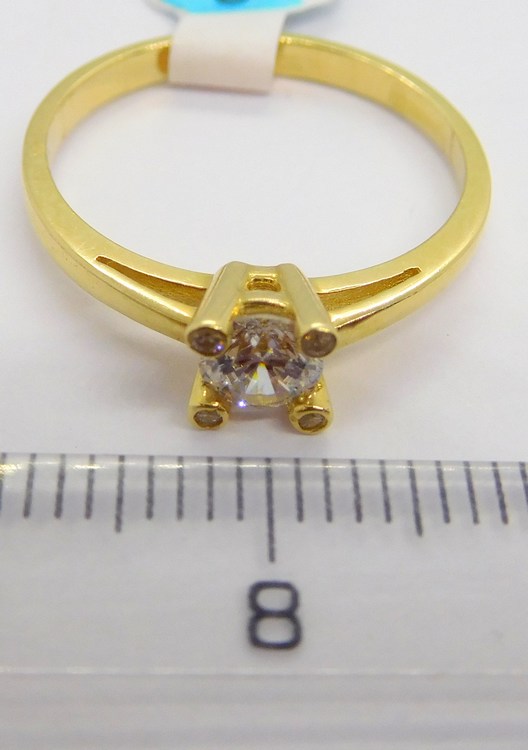 Klenoty Budín Krásný mohutný zásnubní zlatý prsten se zirkonem 585/1,97gr vel. 54 HK1003