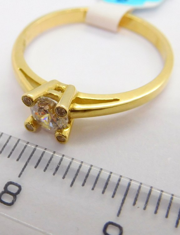 Klenoty Budín Krásný mohutný zásnubní zlatý prsten se zirkonem 585/1,97gr vel. 54 HK1003