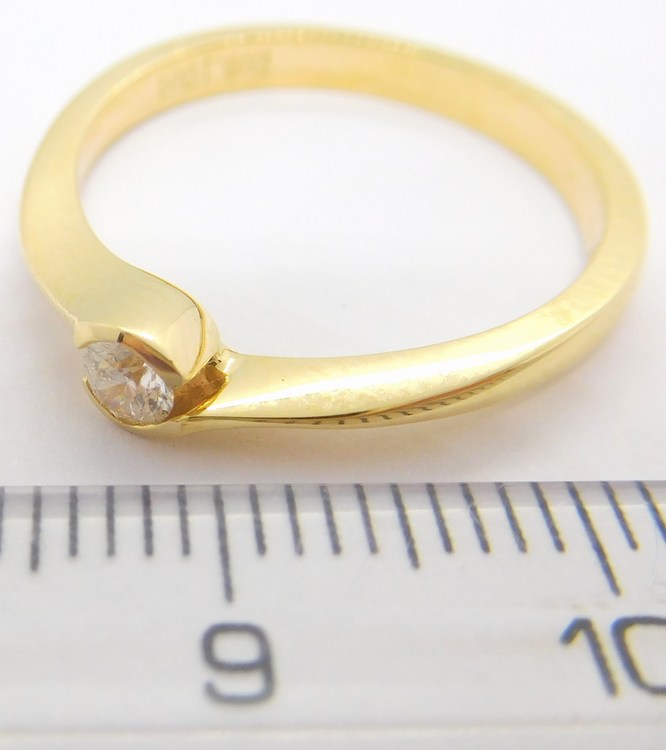 Klenoty Budín Diamantový zásnubní zlatý prsten vel. 55 585/2,40gr 0,10CT HKD17