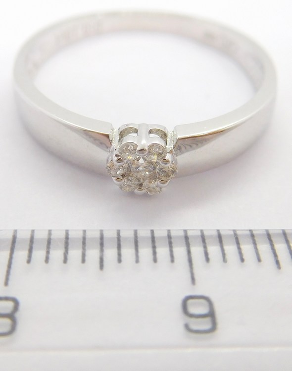 Klenoty Budín Diamantový zásnubní zlatý prsten z bílého zlata vel. 57 585/2,00gr 7ks x 0,10CT HKD21