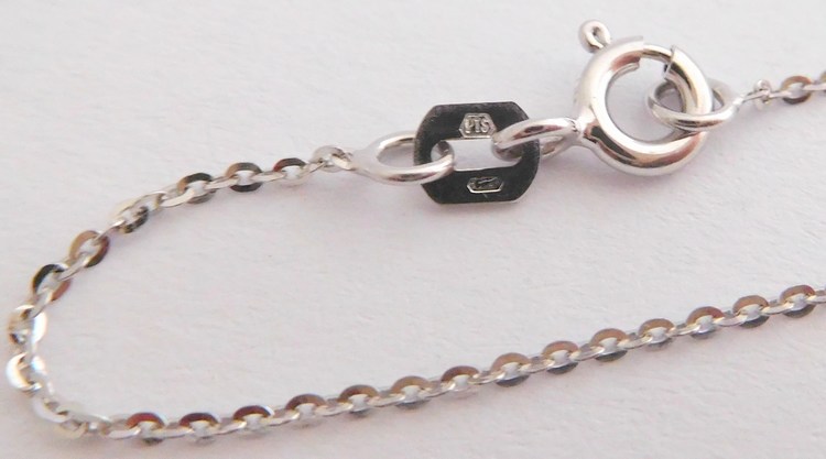 Klenoty Budín Zlatý přívěškový řetízek z bílého zlata ANKER 50cm 585/1,35gr 2890202