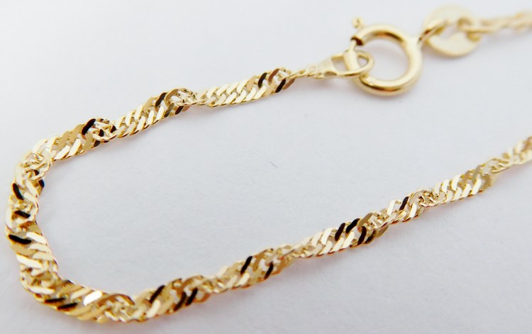 Klenoty Budín Pevný přívěskový zlatý řetízek TWIST 585/1,66gr 50cm HK6028