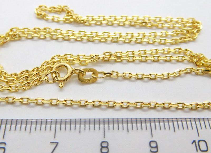 Klenoty Budín Pevný dámský přívěskový zlatý řetízek ANKER 585/3,56gr 45cm HK6032