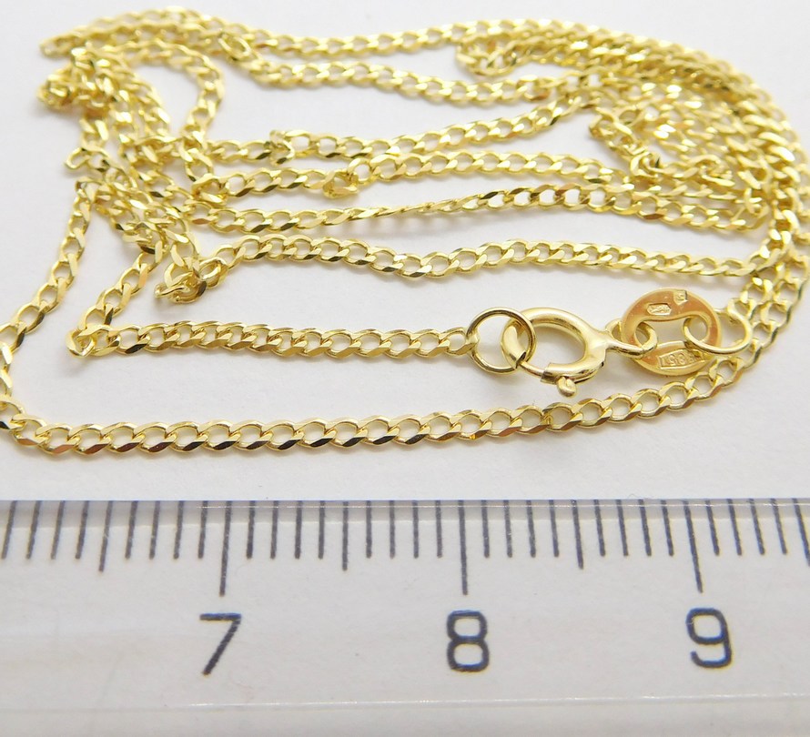 Klenoty Budín Dětský pevný zlatý řetízek PANCER 38cm 585/1,32gr HK6258