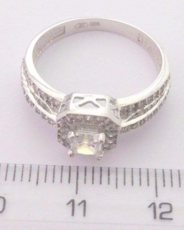 Klenoty Budín Masivní zlatý zásnubní prsten z bílého zlata 585/2,91gr vel.54 HK1043