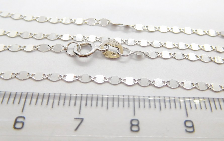 Klenoty Budín Dámský zlatý řetízek z bílého zlata ZRCÁTKA 585/1,25gr 45cm HK6286