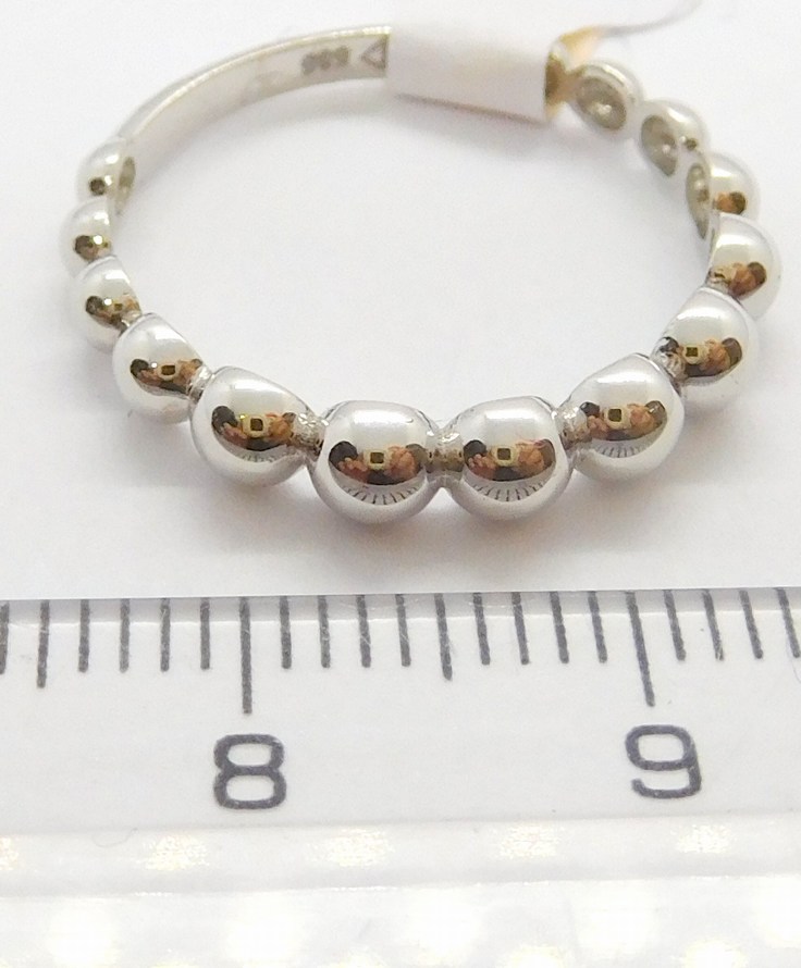 Klenoty Budín Dámský kuličkový zlatý prsten ze bílého zlata 585/1,66gr vel. 56 HK1098