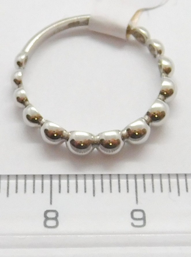 Klenoty Budín Dámský kuličkový zlatý prsten ze bílého zlata 585/1,66gr vel. 56 HK1098