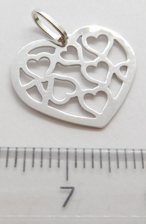 Klenoty Budín Zlaté srdíčko z bílého zlata - přívěsek SRDCE 585/0,79gr HK3098