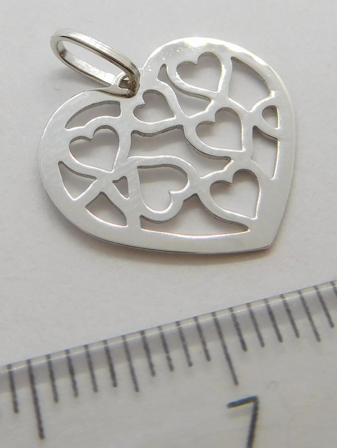 Klenoty Budín Zlaté srdíčko z bílého zlata - přívěsek SRDCE 585/0,79gr HK3098