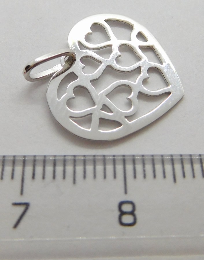 Klenoty Budín Zlaté srdíčko z bílého zlata - přívěsek SRDCE 585/0,79gr HK3098