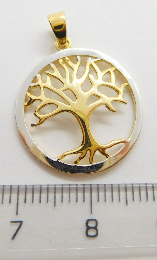 Klenoty Budín Zlatý přívěsek z bílého a žlutého zlata STROM ŽIVOTA 585/1,46gr HK3090