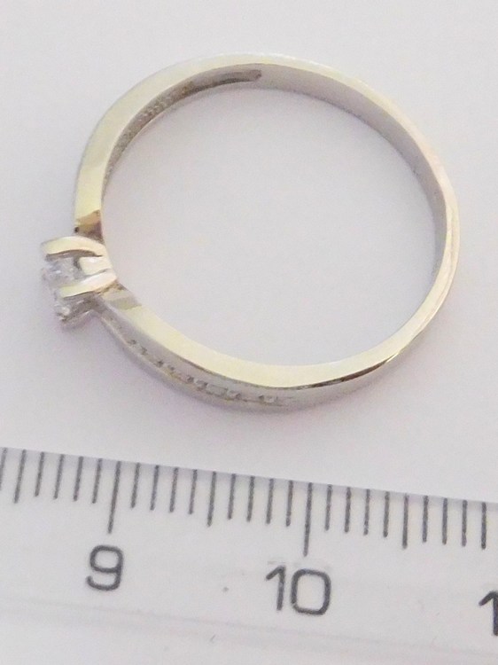 Klenoty Budín Zlatý zásnubní prsten z bílého zlata se zirkony 585/2,23gr vel. 50 H1054