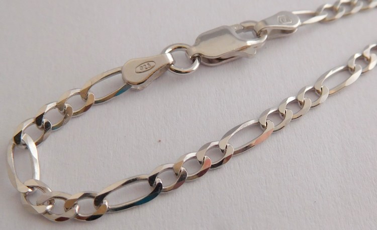 Pánský stříbrný rhodiovaný náramek 21cm FIGARO šíře 2,5mm 925/1000 2,51gr 0302395