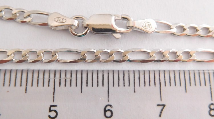 Pánský stříbrný rhodiovaný náramek 21cm FIGARO šíře 2,5mm 925/1000 2,51gr 0302395