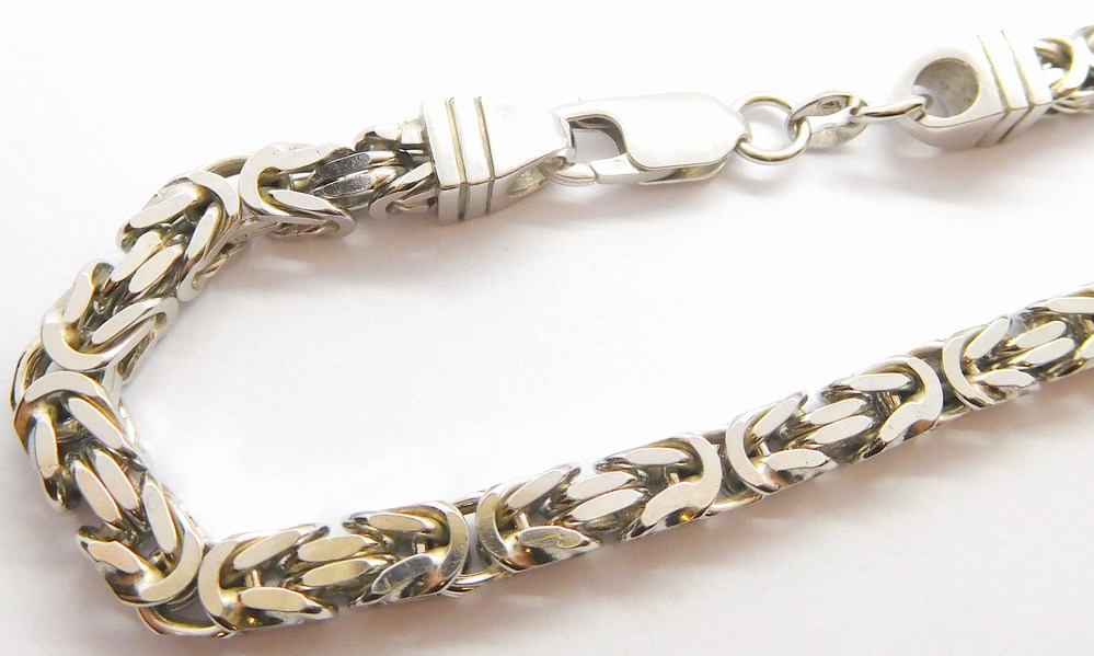 Klenoty Budín Mohutný pánský stříbrný rhodiovaný řetěz - královská vazba 60cm 925/1000 57,35gr 030364400024