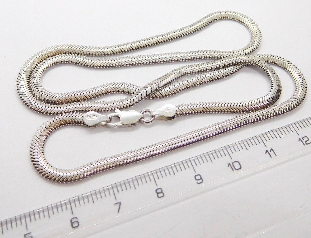 Klenoty Budín Dámský mohutný stříbrný rhodiovaný náramek HÁDĚ 19cm 925/1000 3,89gr 030562600018