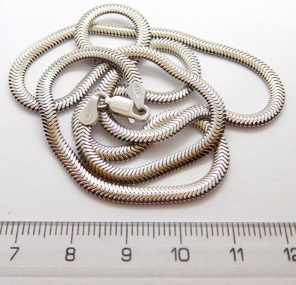 Klenoty Budín Dámský mohutný stříbrný rhodiovaný náramek HÁDĚ 19cm 925/1000 3,89gr 030562600018