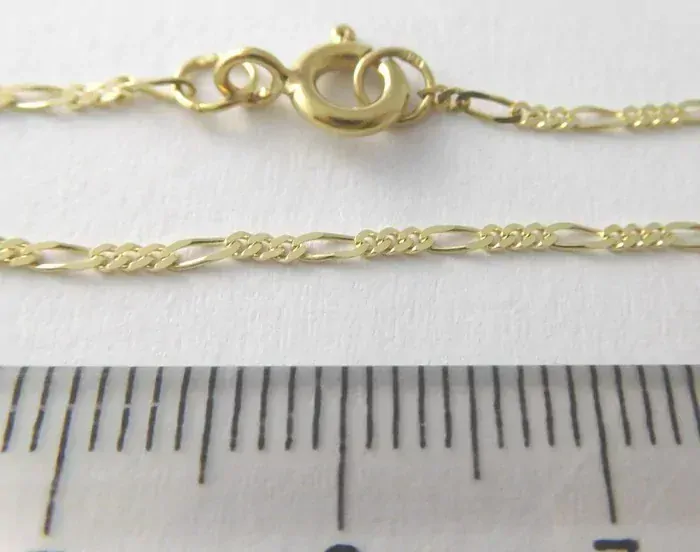 Klenoty Budín Dámský zlatý řetízek plné FIGARO 585/1,27gr 45cm HK6087