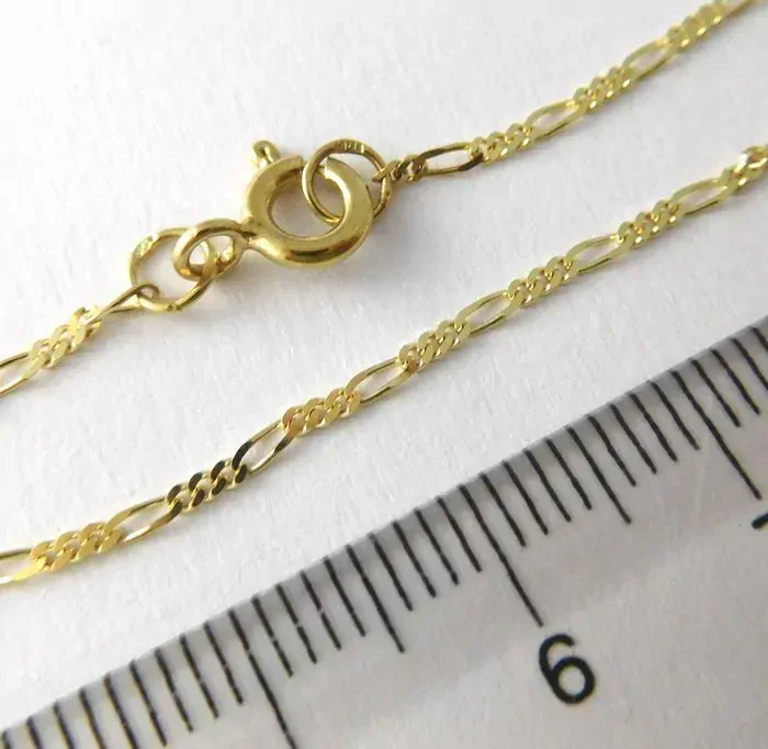 Klenoty Budín Dámský zlatý řetízek plné FIGARO 585/1,27gr 45cm HK6087