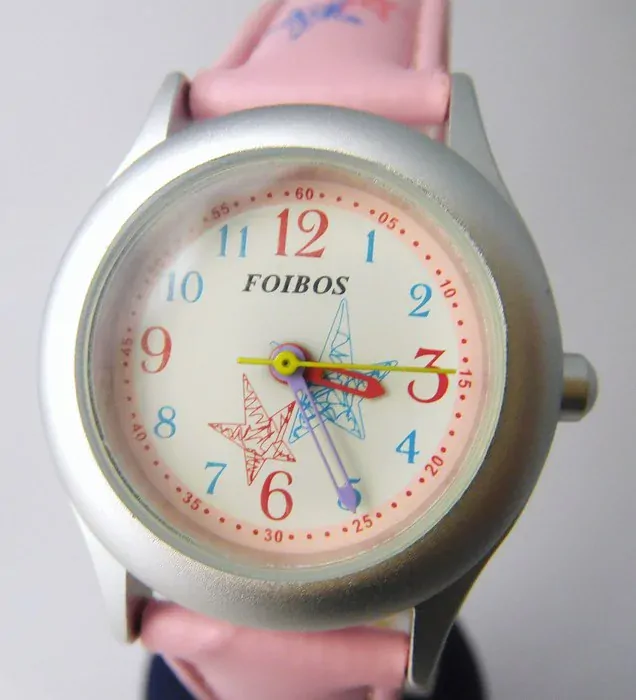 Foibos Růžové dívčí dětské hodinky Foibos CK1567.4 s barevnými motivy