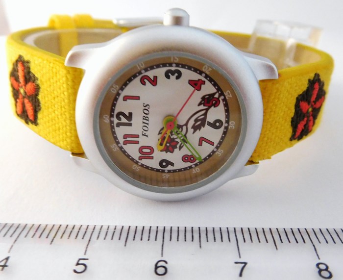 Foibos Dětské dívčí žluté hodinky Foibos CK1055.2 pro děvčata 