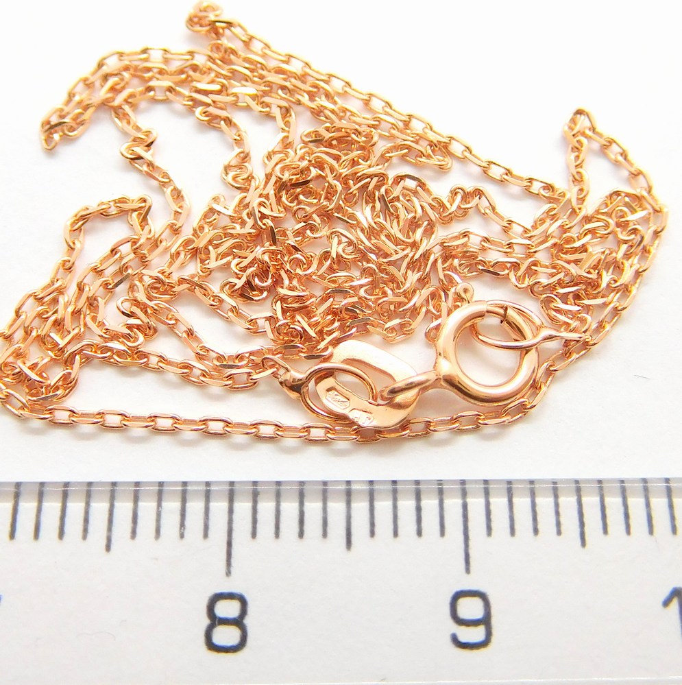 Klenoty Budín Dámský zlatý řetízek z růžového zlata 585/1,22gr 42cm HK6268