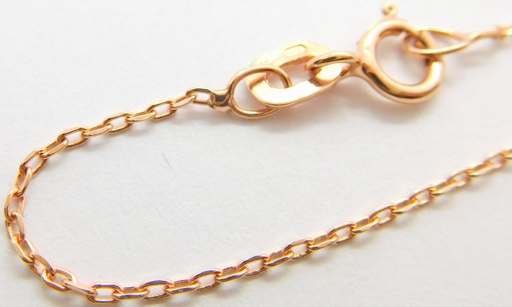 Klenoty Budín Dámský zlatý řetízek z růžového zlata 585/1,31gr 45cm HK6299