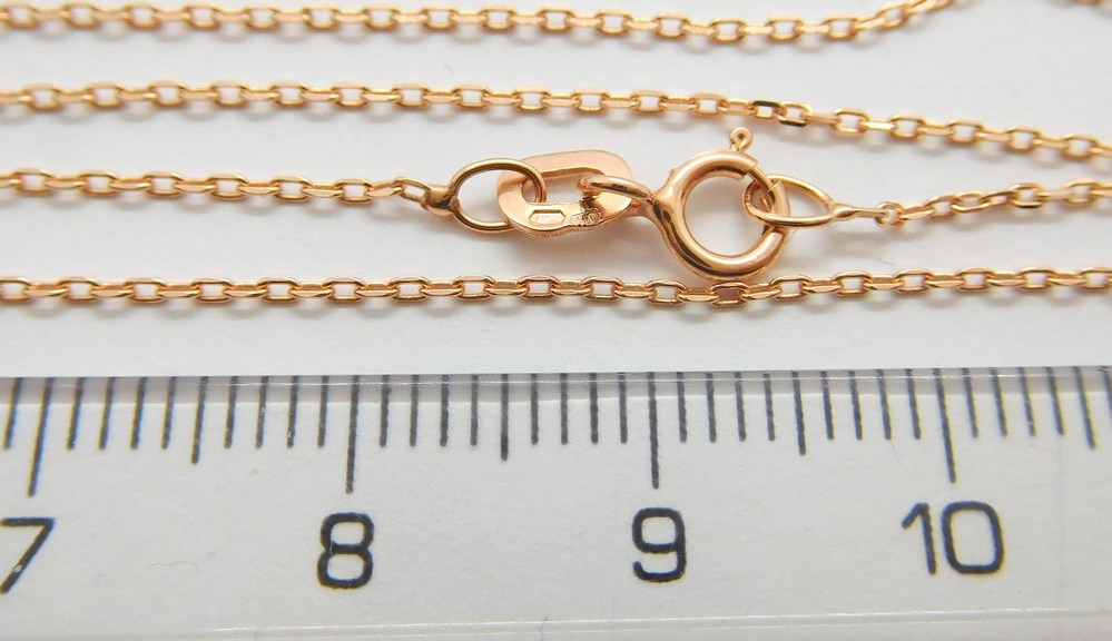 Klenoty Budín Dámský zlatý řetízek z růžového zlata 585/1,31gr 45cm HK6299