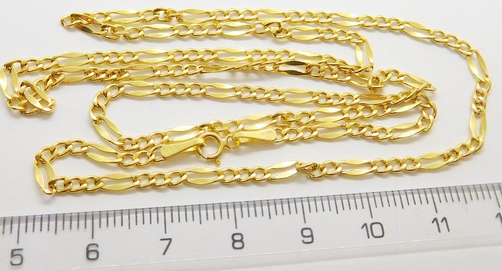 Klenoty Budín Pánský zlatý pevný řetízek KÁVOVÉ ZRNO 50cm 585/2,11gr HK6108