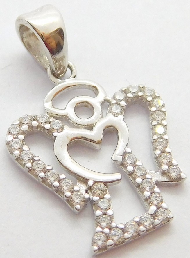 Klenoty Budín Zlatý přívěsek - zlatý andělíček posetý zirkony pro štěstí 585/1,05gr HK3120