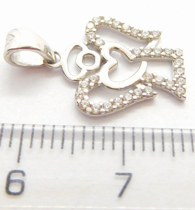 Klenoty Budín Zlatý přívěsek - zlatý andělíček posetý zirkony pro štěstí 585/1,05gr HK3120